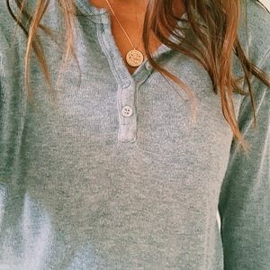 brandy melville grey loose henley